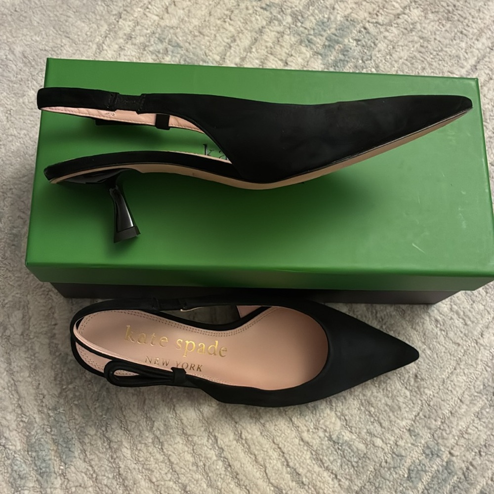 kate spade Black Pointed Slingback Pumps - Picture 5 of 9